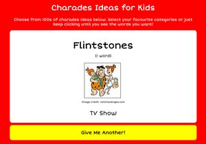 The Flintstones love a good game of family charades!