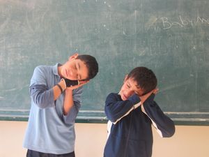 Kids playing charades